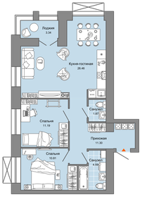 71,4 м², 3-комнатная квартира 4 300 000 ₽ - изображение 67