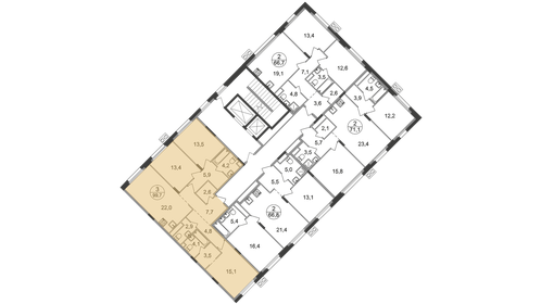 96 м², 3-комнатная квартира 42 750 000 ₽ - изображение 86