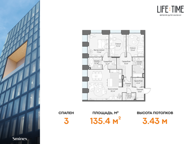 134,3 м², 4-комнатная квартира 100 930 000 ₽ - изображение 91