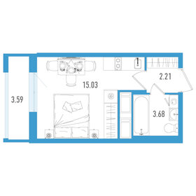 22 м², квартира-студия 4 554 000 ₽ - изображение 6