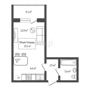 Квартира 29,2 м², студия - изображение 1