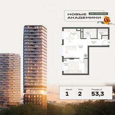 Квартира 53,3 м², 1-комнатная - изображение 2