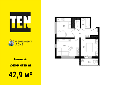 42 м², 2-комнатная квартира 6 900 000 ₽ - изображение 27