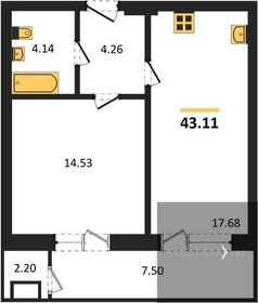 43,2 м², 1-комнатная квартира 6 410 593 ₽ - изображение 1