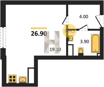 Квартира 26,9 м², студия - изображение 1