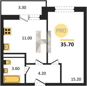 Квартира 35,7 м², 1-комнатная - изображение 1