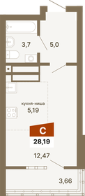 Квартира 28,2 м², студия - изображение 1