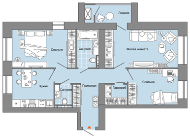 Квартира 78 м², 3-комнатная - изображение 1