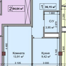 Квартира 36,2 м², 1-комнатная - изображение 1