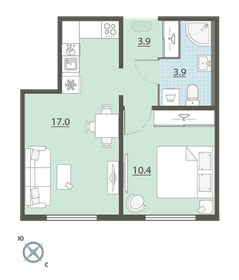 39 м², 1-комнатная квартира 3 950 000 ₽ - изображение 18