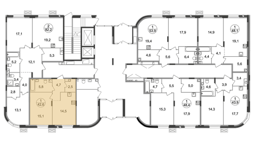 Квартира 42,6 м², 1-комнатная - изображение 2