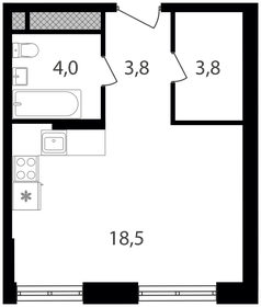 Квартира 30,1 м², студия - изображение 1