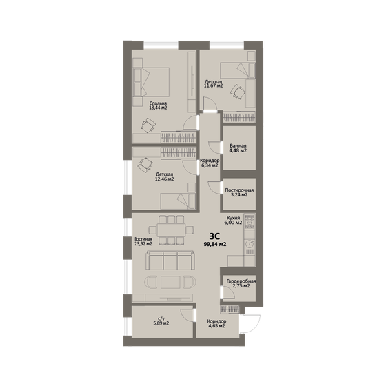 99,8 м², квартира-студия 15 475 200 ₽ - изображение 1
