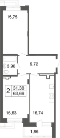77,9 м², 2-комнатная квартира 10 300 000 ₽ - изображение 52