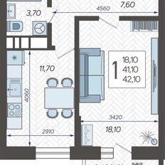 Квартира 42,1 м², 1-комнатная - изображение 2