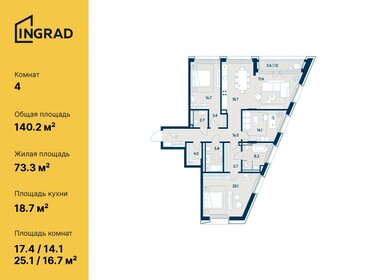 155 м², 4-комнатная квартира 100 082 520 ₽ - изображение 13