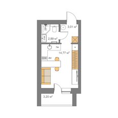 Квартира 22,4 м², студия - изображение 3