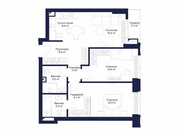 Квартира 71 м², 2-комнатная - изображение 1