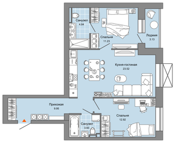 Квартира 68 м², 3-комнатная - изображение 1