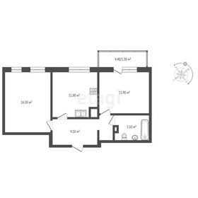 Квартира 55,5 м², 2-комнатная - изображение 1