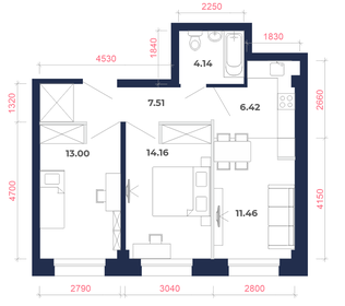 49 м², 3-комнатная квартира 4 700 000 ₽ - изображение 90