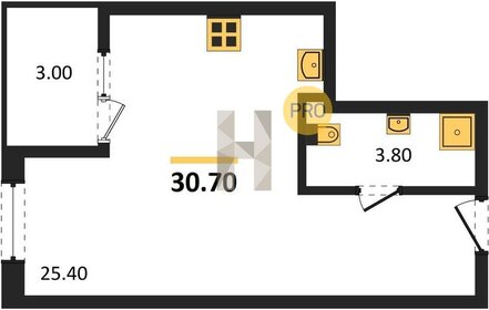 Квартира 30,7 м², студия - изображение 1