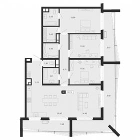 Квартира 110,2 м², 5-комнатная - изображение 1