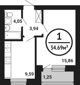 34,6 м², 1-комнатная квартира 5 262 240 ₽ - изображение 31