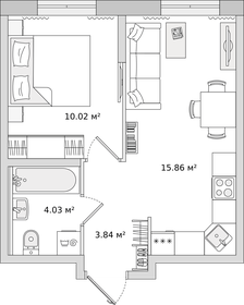 Квартира 33,8 м², 1-комнатная - изображение 1