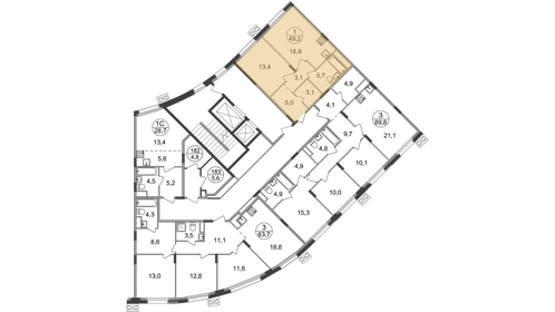 53,8 м², 3-комнатная квартира 12 240 000 ₽ - изображение 63