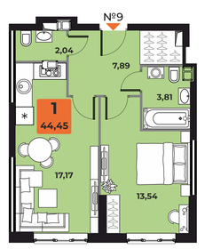 42,4 м², 1-комнатная квартира 6 747 960 ₽ - изображение 25