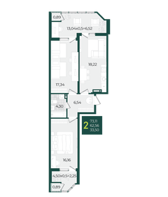 96,2 м², 3-комнатная квартира 5 800 000 ₽ - изображение 92