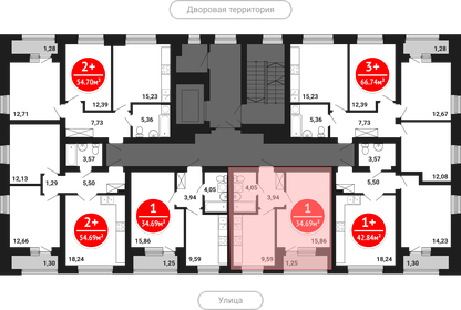 Квартира 34,7 м², 1-комнатная - изображение 2