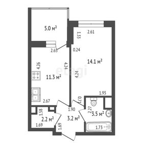 Квартира 34,3 м², 1-комнатная - изображение 1