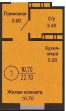 Квартира 22 м², студия - изображение 1