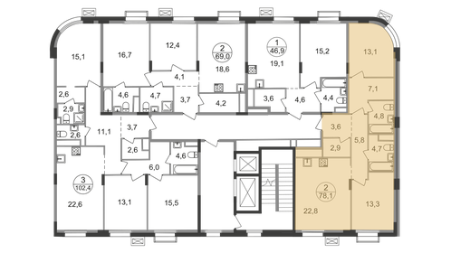 80,6 м², 2-комнатная квартира 18 455 724 ₽ - изображение 39