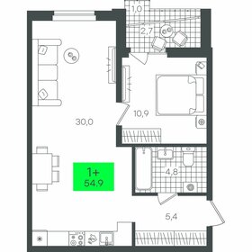 53,7 м², 1-комнатная квартира 6 450 000 ₽ - изображение 12