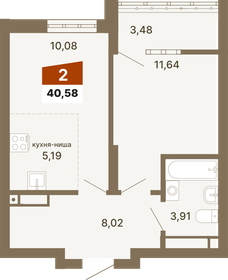 40 м², 1-комнатная квартира 6 400 000 ₽ - изображение 7