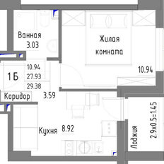 Квартира 30 м², 1-комнатная - изображение 1