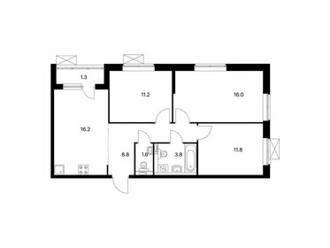 Квартира 70,7 м², 3-комнатная - изображение 1