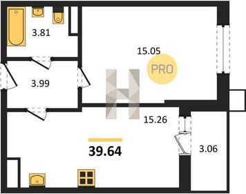 Квартира 39,6 м², 1-комнатная - изображение 1