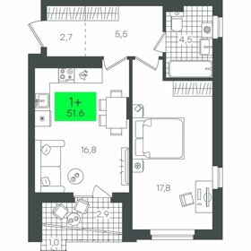 53,7 м², 1-комнатная квартира 6 450 000 ₽ - изображение 16