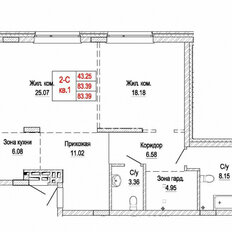 Квартира 83,4 м², 2-комнатная - изображение 2