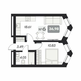 33 м², 1-комнатная квартира 3 730 000 ₽ - изображение 64