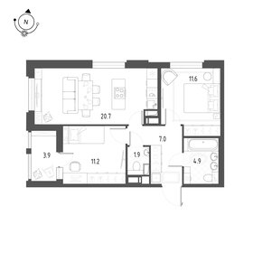 Квартира 59,3 м², 2-комнатная - изображение 1