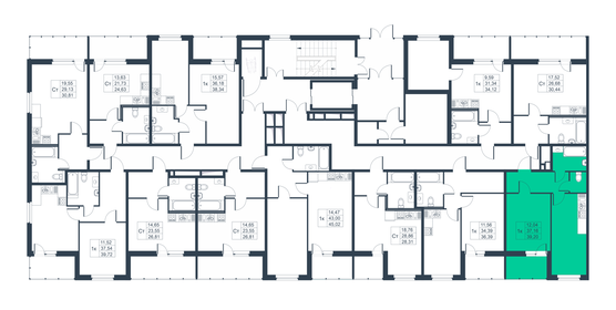 Квартира 39,2 м², 1-комнатная - изображение 2