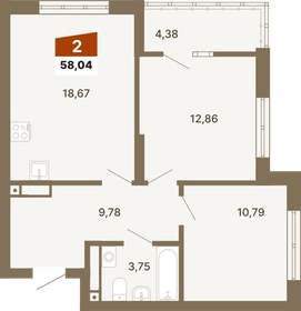 60,4 м², 2-комнатная квартира 9 200 000 ₽ - изображение 27