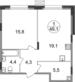 47,4 м², 1-комнатная квартира 11 610 739 ₽ - изображение 6