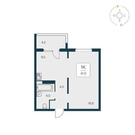 Квартира 41 м², 1-комнатная - изображение 1