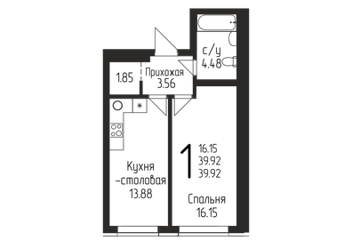 33,3 м², 1-комнатная квартира 4 300 000 ₽ - изображение 28
